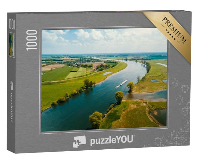 Puzzel 1000 stukjes „Mooie rivier in de Loonsewaard, Nederland“