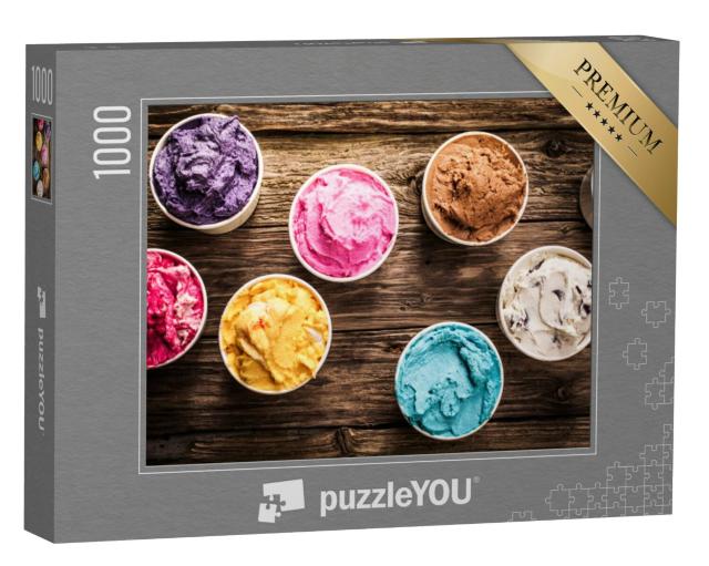 Puzzel 1000 stukjes „Selectie van Italiaanse gastronomische ijssmaken“