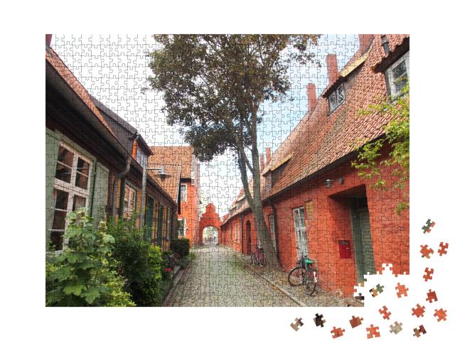 Puzzle 1000 Teile „Der Beginenhof in der Altstadt von Stralsund, Deutschland“