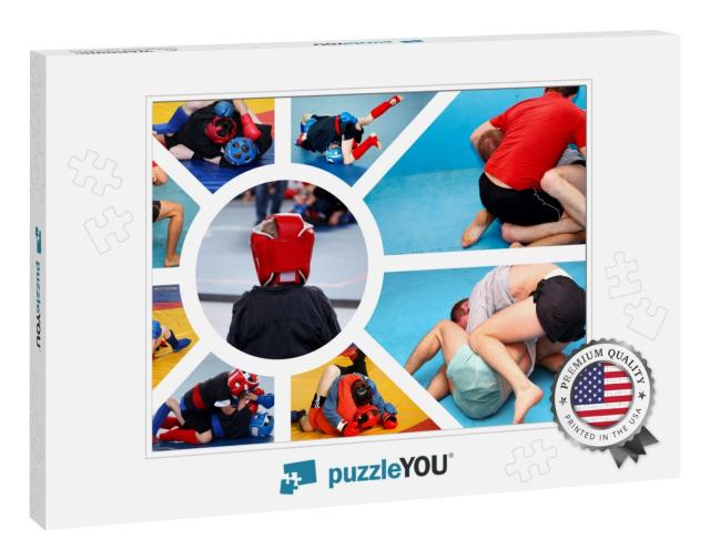 Creative Sport Collage About Wrestling Competitions & Tra... Jigsaw Puzzle