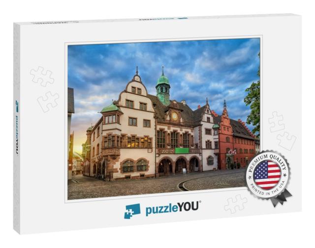 Old Town Hall Altes Rathaus on Sunrise in Freiburg Im Bre... Jigsaw Puzzle