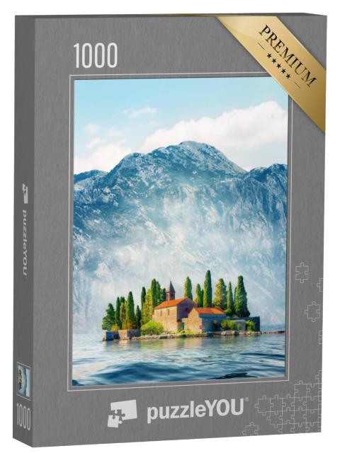 Puzzel 1000 stukjes „Landschap van het eiland St George, Baai van Kotor, Montenegro“