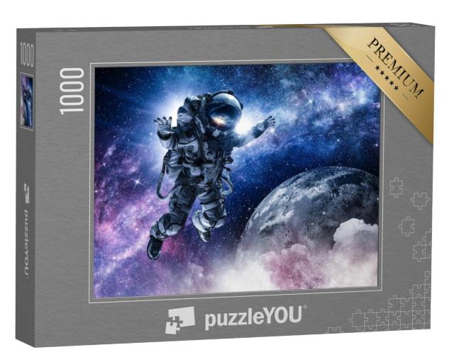 Puzzel 1000 stukjes „Een astronaut op een ruimtemissie“