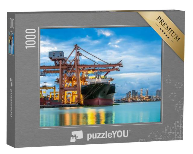 Puzzel 1000 stukjes „Vrachtschip met kraanbrug“