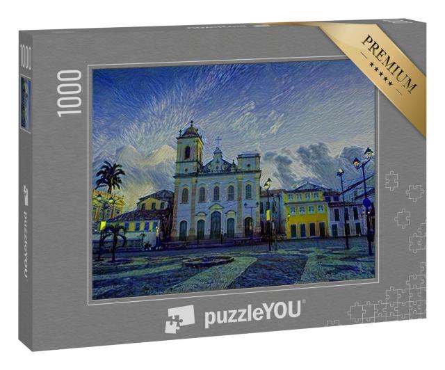 Puzzle 1000 Teile „im Kunst-Stil von van Gogh, Sternennacht - Anchieta Plaza - Puzzle-Kollektion Künstler & Gemälde“