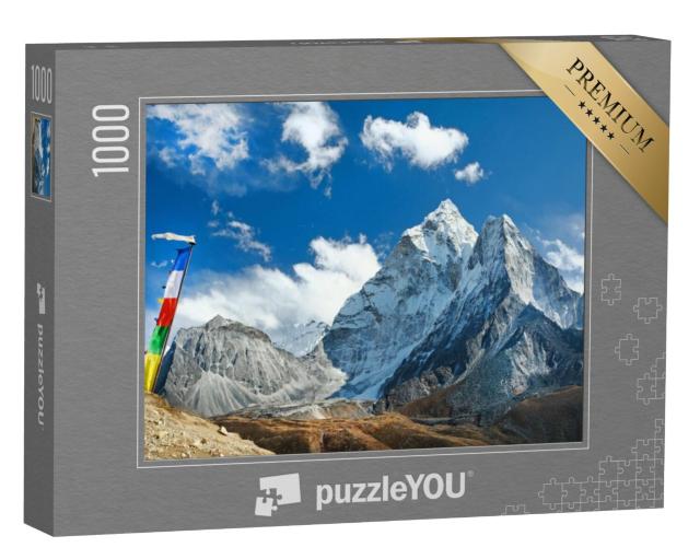 Puzzel 1000 stukjes „Ama Dablam op weg naar het basiskamp van Everest, Nepal“