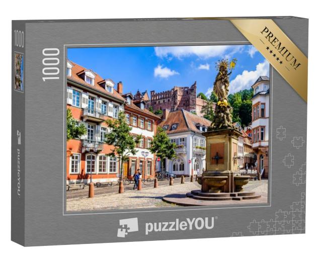 Puzzel 1000 stukjes „Schilderachtige oude stad van Heidelberg in Duitsland“