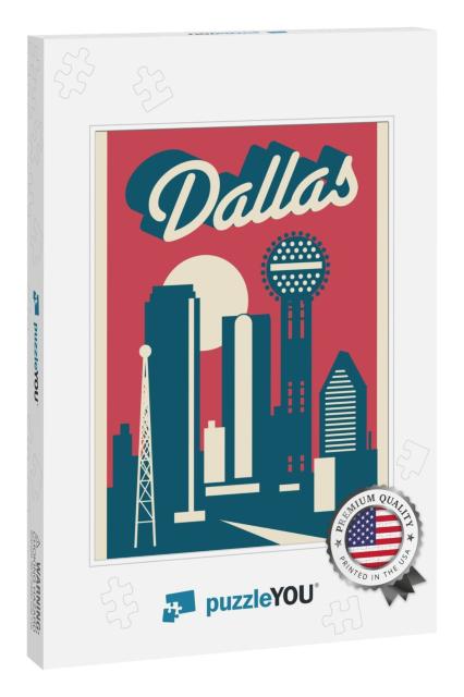 Dallas Texas Skyline Postcard... Jigsaw Puzzle