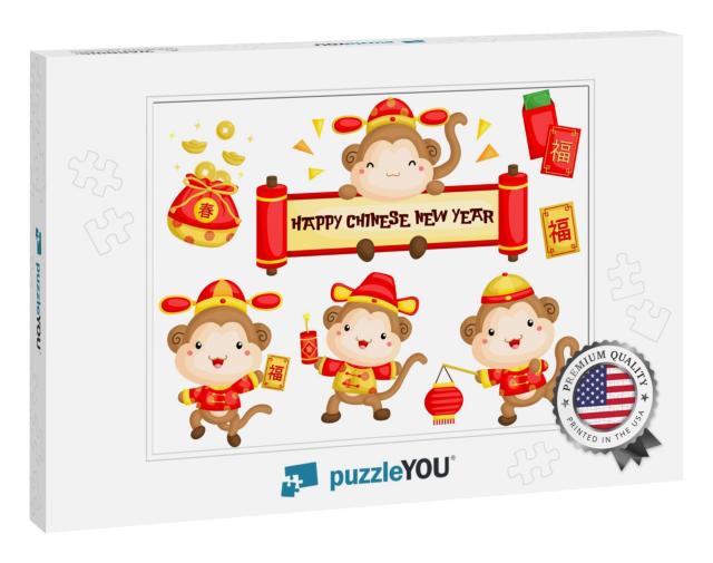 Monkey in Chinese New Year Costume... Jigsaw Puzzle