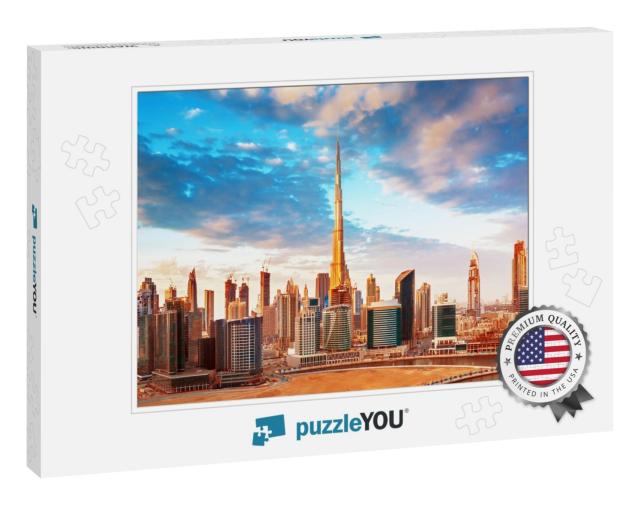 Sunset View on Dubai Skyline, United Arab Emirates... Jigsaw Puzzle