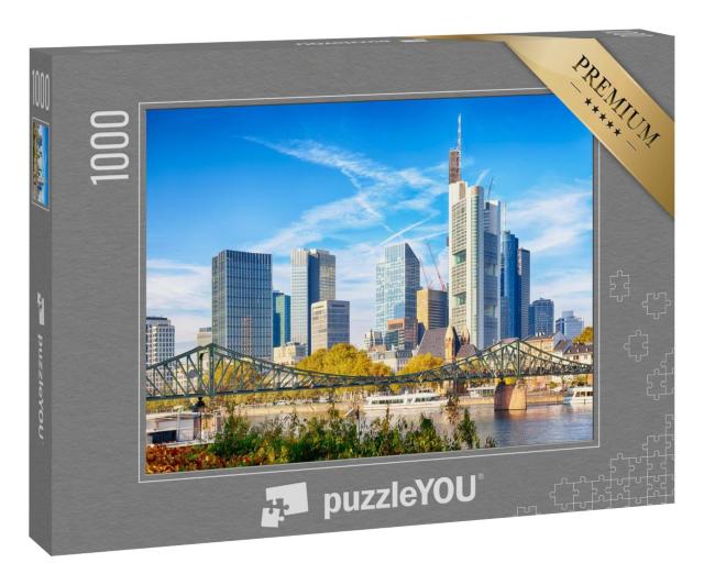 Puzzle 1000 Teile „Stadtbild von Frankfurt in Deutschland während eines sonnigen Tages“
