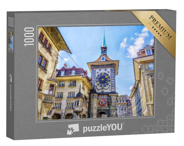 Puzzel 1000 stukjes „Prachtige astronomische klok in het oude stadscentrum van Bern, Zwitserland“