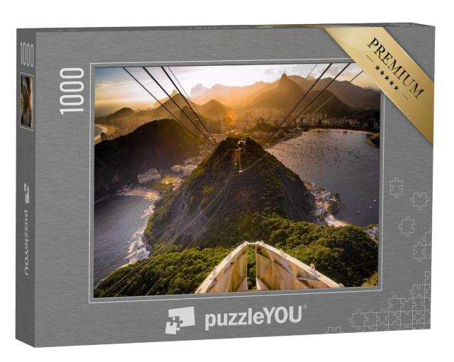 Puzzel 1000 stukjes „Kabelbaan op de Suikerbroodberg, Rio De Janeiro, Brazilië“