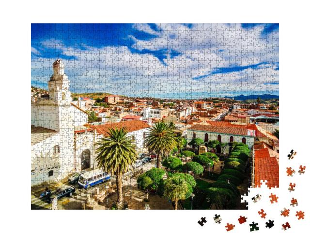 Puzzle 1000 Teile „Blick auf die Kolonialstadt Sucre in Bolivien“
