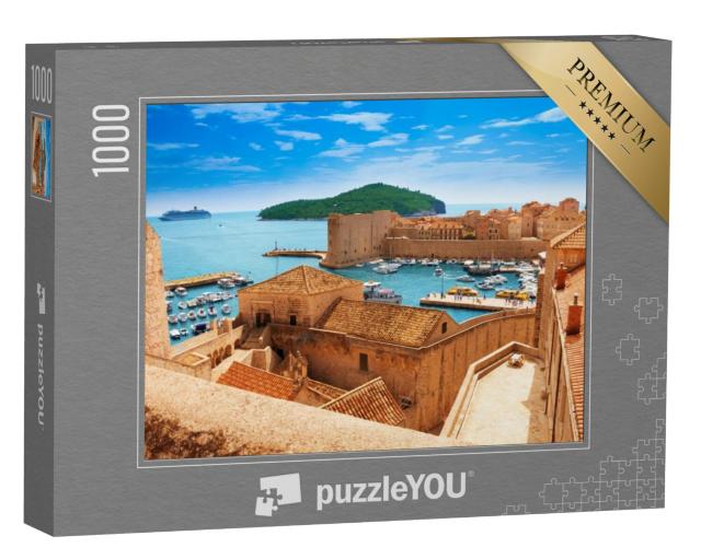 Puzzel 1000 stukjes „De haven van Dubrovnik vanaf de oude stadsmuren“