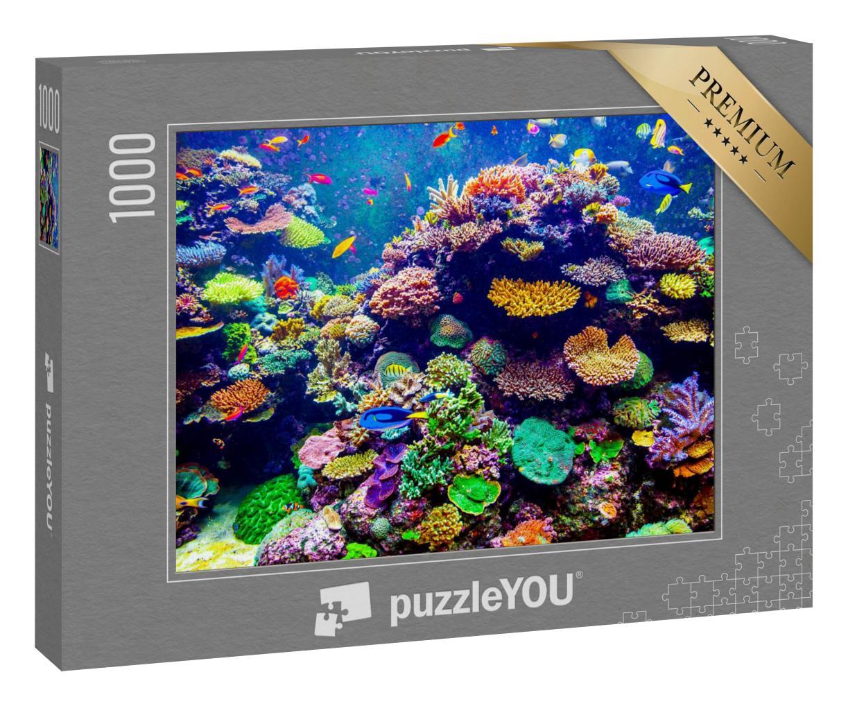 Puzzle 1000 Teile „Singapur Aquarium: Korallen und tropische Fische“