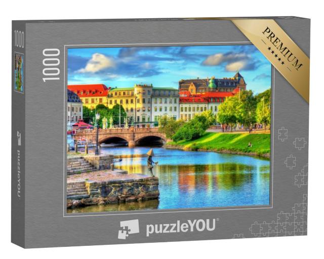 Puzzel 1000 stukjes „Kanaal in het historische centrum van Göteborg, Zweden“