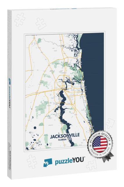 Jacksonville - Florida Map. Jacksonville - Florida Road M... Jigsaw Puzzle