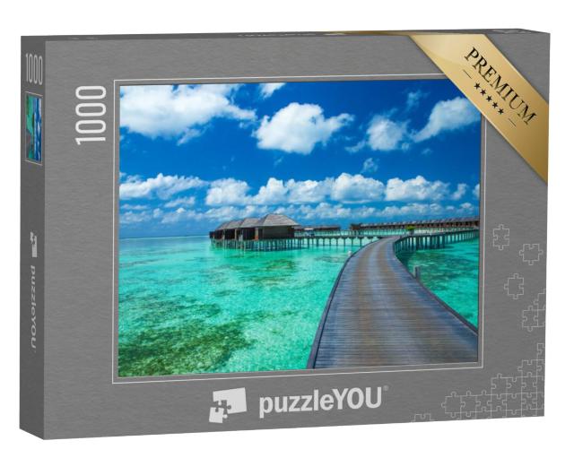 Puzzel 1000 stukjes „Prachtig strand met waterbungalows, Malediven“