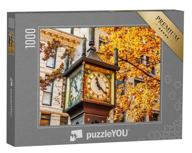 Puzzel 1000 stukjes „Stoomklok in de wijk Gastown, Vancouver“