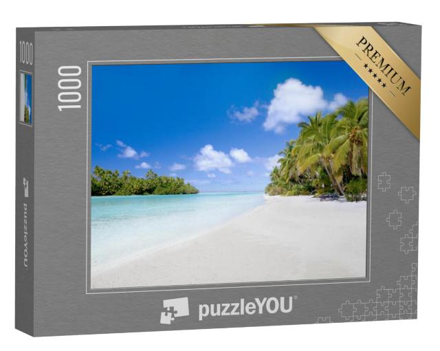 Puzzel 1000 stukjes „One Foot Island: paradijselijke plek, lagune van Aitutaki, Cookeilanden, Stille Zuidzee“