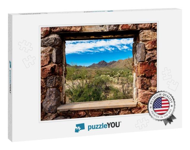Looking Through the Window At the Picturesque Desert Land... Jigsaw Puzzle