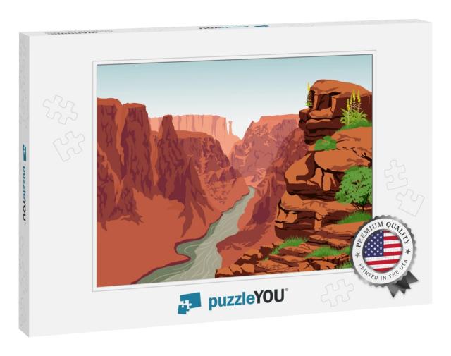 Vector Colorado River in Grand Canyon National Park... Jigsaw Puzzle