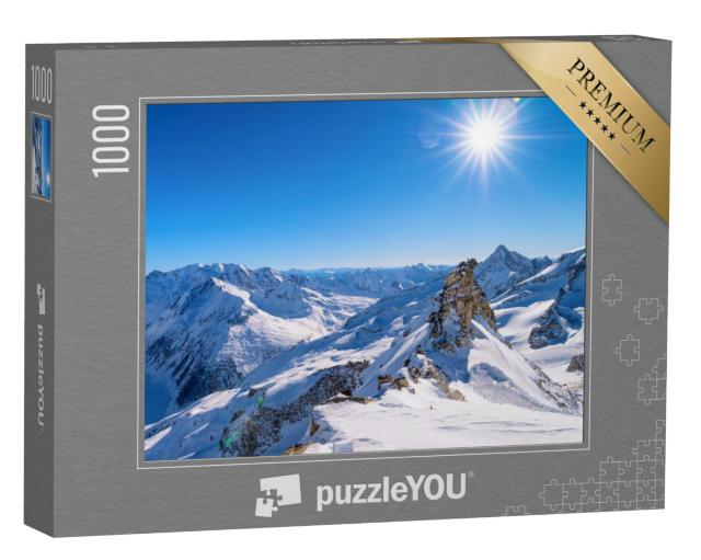 Puzzel 1000 stukjes „Majestueuze bergtoppen op de Hintertuxer gletsjer, Zillertal, Oostenrijk“