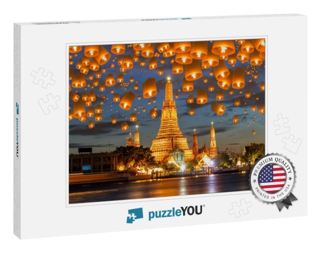 Floating Lamp in Yee Peng Festival Under Loy Krathong Day... Jigsaw Puzzle