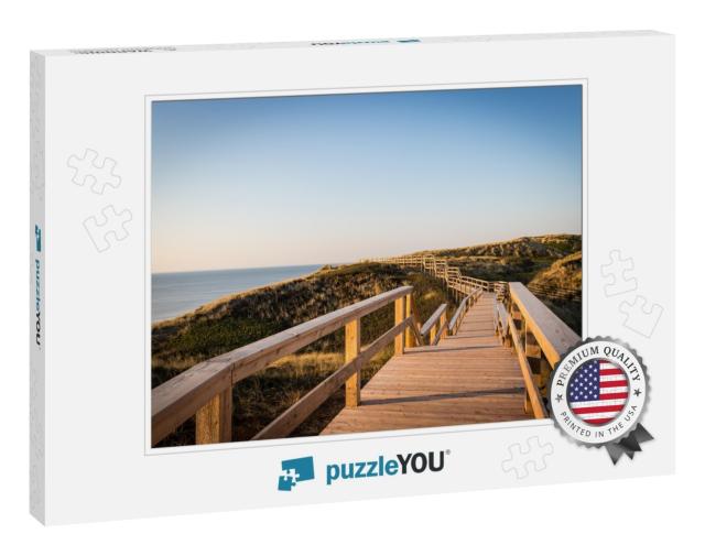 Beach Stairs Hiking Trail on the Island of Sylt with a Vi... Jigsaw Puzzle