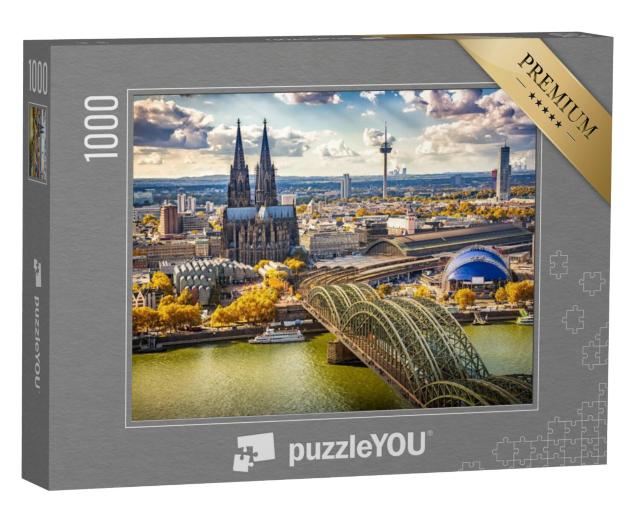 Puzzel 1000 stukjes „Luchtfoto van Keulen, Duitsland“