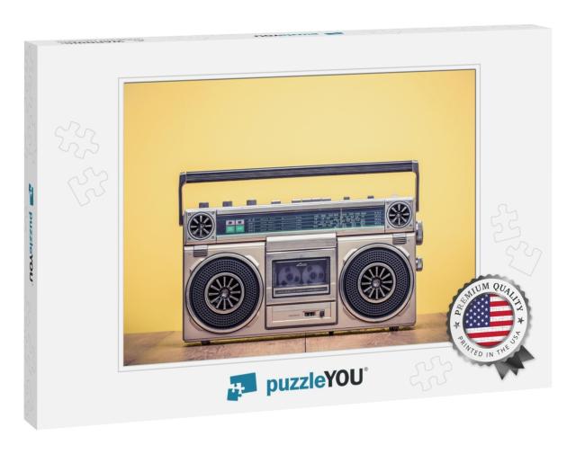Retro Outdated Portable Stereo Boombox Radio Cassette Rec... Jigsaw Puzzle