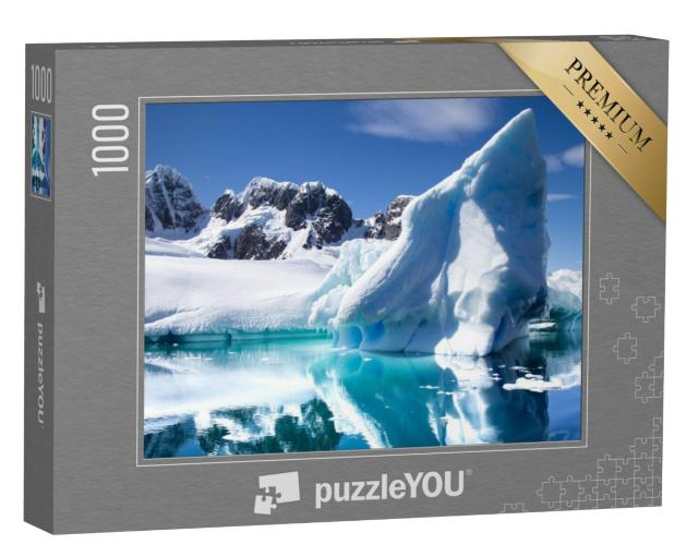 Puzzel 1000 stukjes „Antarctisch landschap met ijsbergen op de voorgrond“