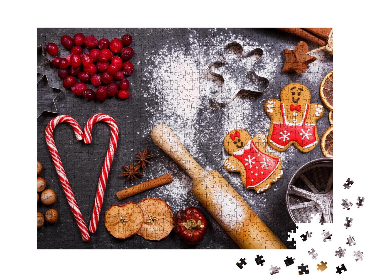 Puzzle 1000 Teile „Hausgemachte Lebkuchen in der Weihnachtsbäckerei“