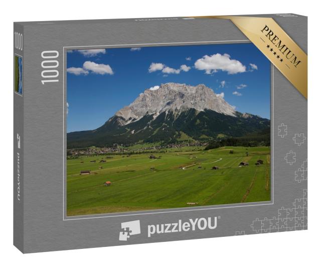 Puzzle „Blick von Lermoos auf Ehrwald und Zugspitze, Österreich“
