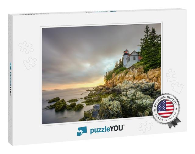 Bass Harbor Head Light in Acadia National Park, Maine At... Jigsaw Puzzle