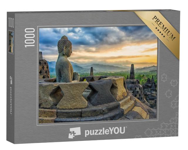 Puzzel 1000 stukjes „Borobudur tempel bij zonsondergang, Java, Indonesië“