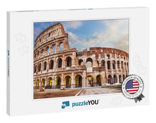 Roman Coliseum Under the Clouds, Summer View with No Peop... Jigsaw Puzzle