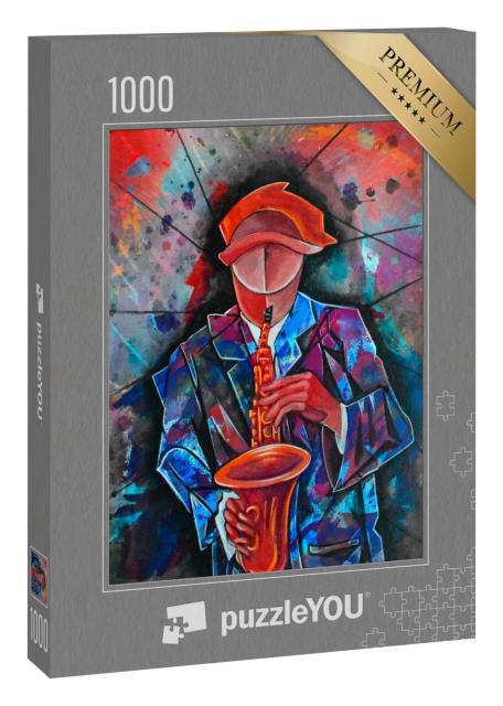 Puzzle 1000 Teile „Kubistischer Surrealismus: Ein Musiker“