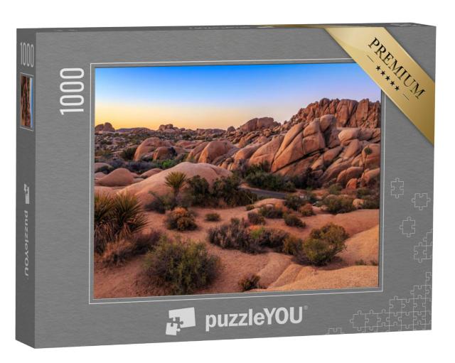 Puzzel 1000 stukjes „Zonsondergang bij Jumbo Rocks, Joshua Tree National Park, Californië“