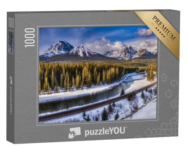 Puzzel 1000 stukjes „Morant's bocht: Winterfoto van Banff National Park, Alberta, Canada“