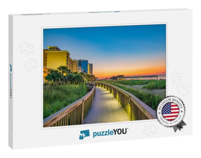 Myrtle Beach South Carolina Sc Boardwalk Sunrise... Jigsaw Puzzle