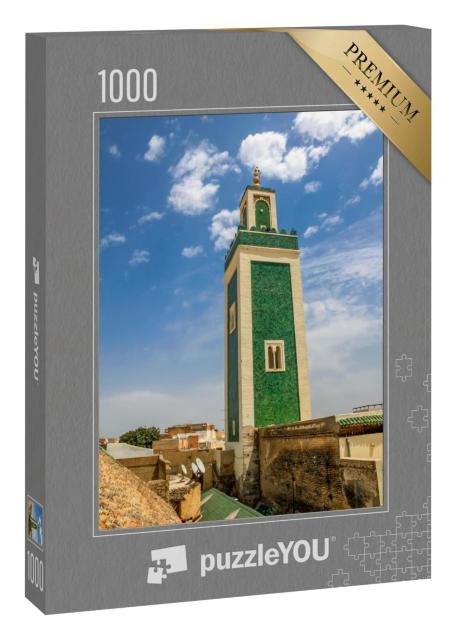 Puzzle 1000 Teile „Grünes Minarett der Großen Moschee im Herzen der Medina von Meknes“