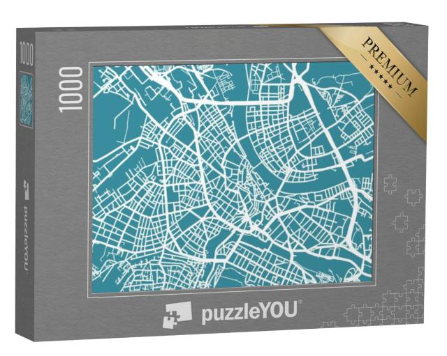 Puzzel 1000 stukjes „Gedetailleerde vectorkaart van Bazel“