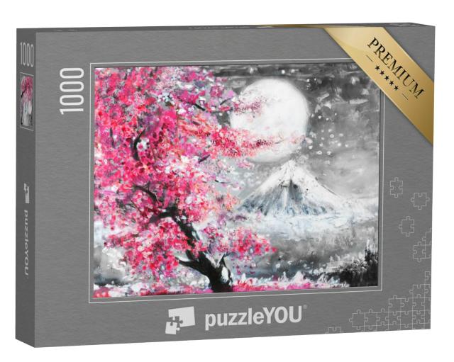 Puzzel 1000 stukjes „Olieverfschilderij: Sakura - Japanse kersenbloesem“