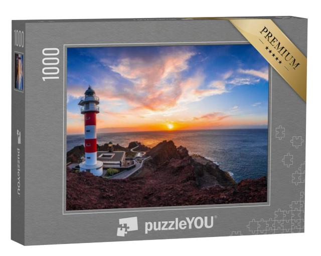 Puzzel 1000 stukjes „Zonsondergang bij de vuurtoren van Punta de Teno, Tenerife“