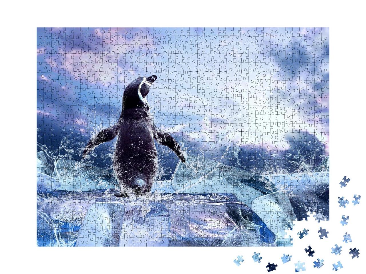 Puzzle 1000 Teile „Pinguin auf dem Eis“