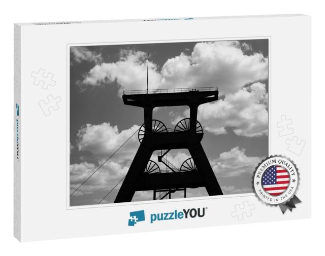 The Silhouette of an Old Colliery Tower in the Ruhr Area... Jigsaw Puzzle