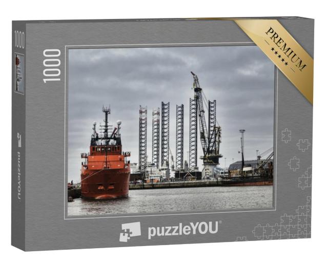 Puzzel 1000 stukjes „Offshore haven in Esbjerg, Denemarken“