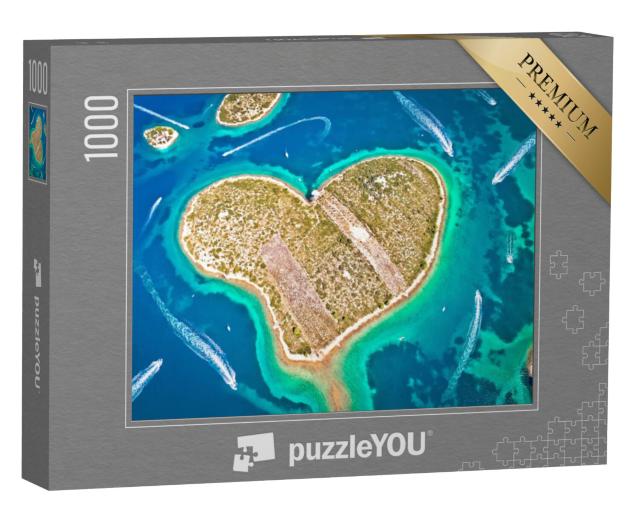 Puzzel 1000 stukjes „Hartvormig eiland Galesnjak in de Zadar-archipel, Kroatië“